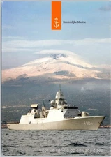 Dutch Royal Navy Warship F804 Postcard with Mount Etna Background