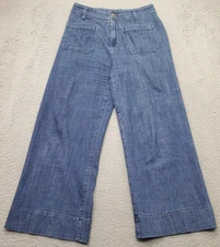 LC Lauren Conrad Jeans Womens Size 4 Blue Denim Stretch Super High Rise Wide Leg