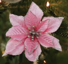 12 Pcs Fake Flowers Poinsettia Artificial Flower Christmas Tree Ornaments