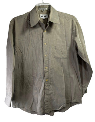 Milano Men's Long Sleeve Shirt - Size: Large (16) - Color: Khaki