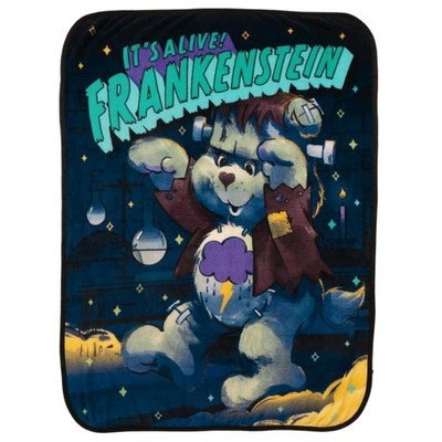 Care Bears Frankenstein Throw Blanket 46x60 Plush Micro Raschel Cozy Lightweigh