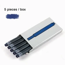5Pcs T10 Ink Cartridges Fountain Pen Refills Black Blue Red Stationery Office
