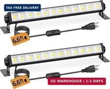 2 Pack 100W LED Shop Lights, 6000K 11000LM Work Light for Garage, Plug in Garage