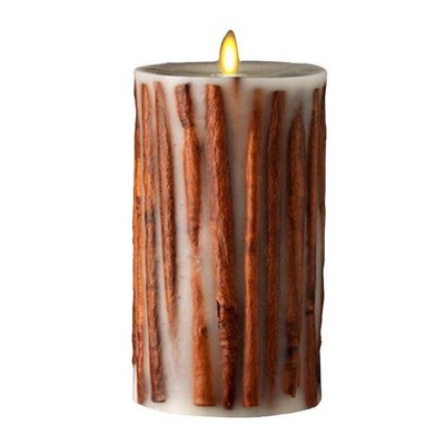 Raz Imports 3.5''x7'' Moving Flame Cinnamon Stick Candle, Flameless Battery