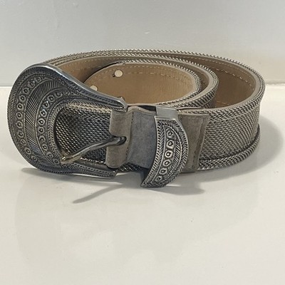 Vtg Streets Ahead Leather Metal Mesh Belt Size Large | eBay display picture 1