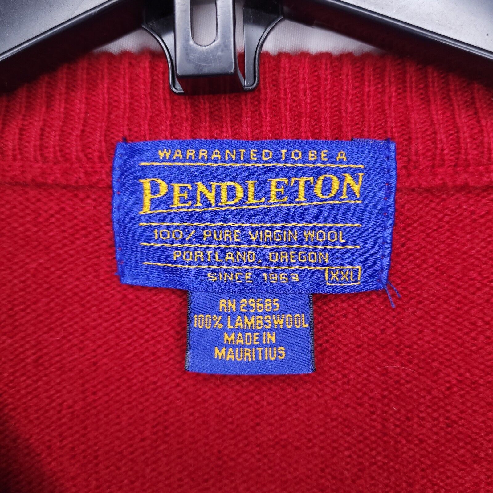 Pendleton Sweater Mens XXL Red Lambswool Pullover… - image 9
