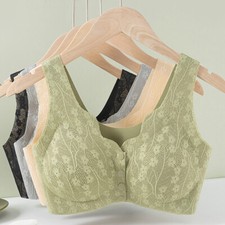 Women Front Open Buckle Bra Lingerie Underwear Gather Push Up Seamless Wireless⇖