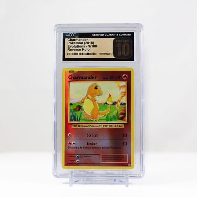 Pokémon Charmander Reverse Holo 9/108 XY Evolutions - CGC 10 PRISTINE - POP  2