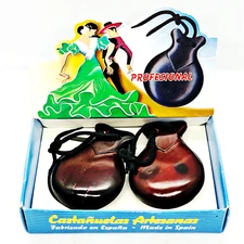 Castanets Wooden Spain Musical Instrument Castanuelas Artesanas Handmade Carved