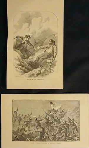 Set Of 1882 Civil War Prints From Steel Engravings By Artist James W. Laudenbach