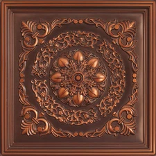 # 247 (Lot of 10) - Antique Copper PVC Decorative Ceiling Tile Glue-Up/Drop-In