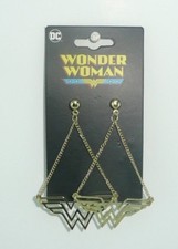 Wonder Woman 1 Pair Dangle Earrings DC Comics Official Drop Down Cute WW Logo