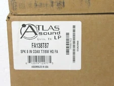 Atlas Sound FA138T87 8-inch Coaxial Speaker With 8W 70.7V Transformer [CTOKT]