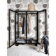 Branches physalis Removable wallpaper gray and white wall mural reusable