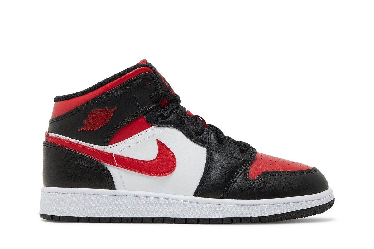 Nike Air Jordan 1 Mid GS Black Fire Red 554725-079 | eBay