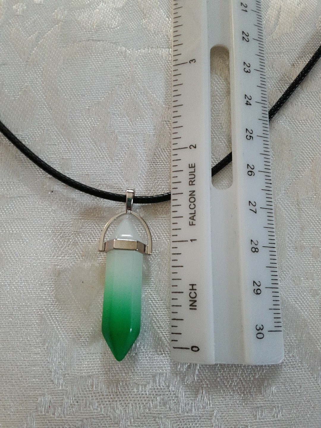 White/green Hexagonal  pendulum Chakra Crystal Pe… - image 4