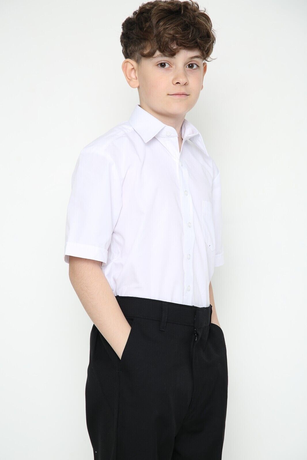 Tesco (3 pack) School Uniform Boys Short Sleeve 13-14 Skinny Fit