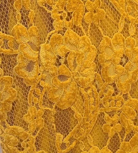 Shabby Chic Sz XS Mustard Yellow Gold Chenille Velvet Lace Maxi Dress NWT NEW - Picture 10 of 20