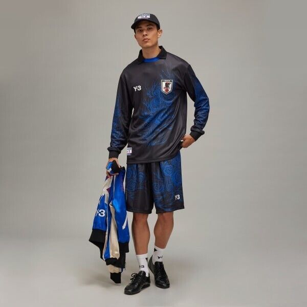 adidas Y-3 JFA Japan Football Long Sleeve T-shirt Black Blue adidas Y-3 JFA Japan Football Long Sleeve T-shirt Black Blue