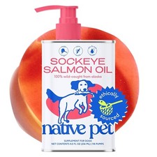Native Pet Salmon Oil for Dogs  Cats   Pure Omega-3 Fish Oil 8 oz 