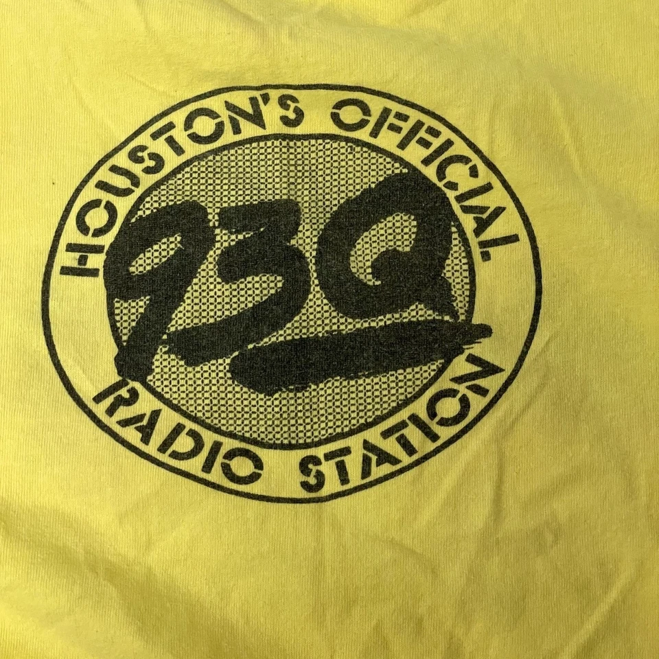 Camiseta De Colección Años 80 Amarilla 1989 WHATABURGER 93Q Zoo Run Houston Tx Country Station Foto 4 de 4