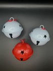 Lot of (3) Jingle Bell Ornaments - 2 white, 1 red