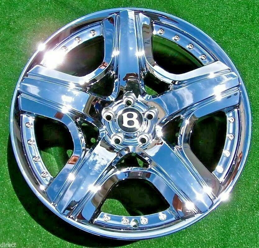 4 Chrome Factory Bentley Wheels OEM Mulliner 21 inch Flying Spur Continental GT