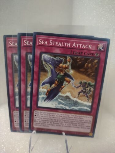 Yugioh - Sea Stealth Attack x 3 - 1st Edition NM - Led 9 Water Trap Card  - Picture 1 of 1