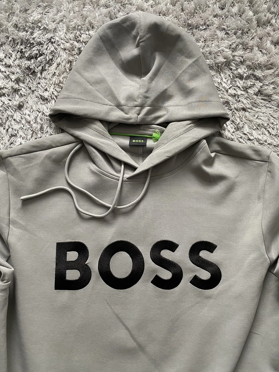 Mens grey top hugo boss hoodie