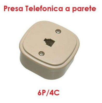 Presa telefonica da incasso RJ11 compatibile Gewiss Chorus grigio scuro