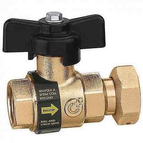 333400 BALLSTOP 1/2 F x calotta 3/4 F Valvola a sfera con ritegno CALEFFI