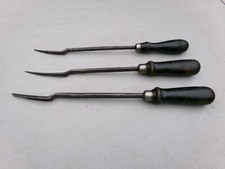 Vlchek Bearing Scraping Tool Lot of 3 Wooden Handle Vintage