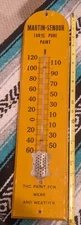 Martin Senour Original Paints Advertising Wood Thermometer Sign Hardware Store