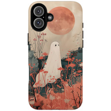 Japanese Style Cute Ghost Wildflowers Boho Tough Phone Case iPhone Samsung Pixel