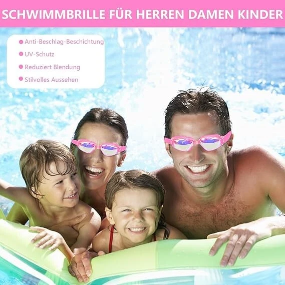 Swimming Goggles Diving Goggles Adult Kids Ages 10 Mens Womens Pink B517 - Image 2 of 4