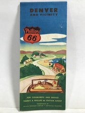 1940 PHILLIPS 66 COLORADO HIGHWAY ROAD MAP Pre-Interstate Gas Station Tour Guide