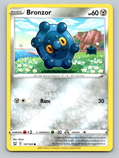 2021 Pokemon Card Battle Styles Bronzor 101/163