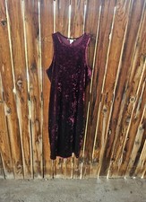 Forever 21 Burgundy Merlot Crushed Velvet Sleeveless Stretch Bodycon dress Large