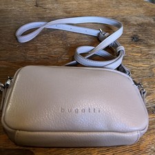 Borsa a tracolla Bugatti in pelle con ciottoli misura piccola beige