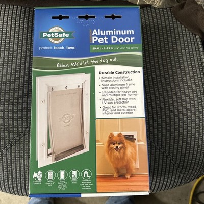 Petsafe Aluminum Pet Door Dog  Cat Door Small 1-15 lb's White PPA00-10859
