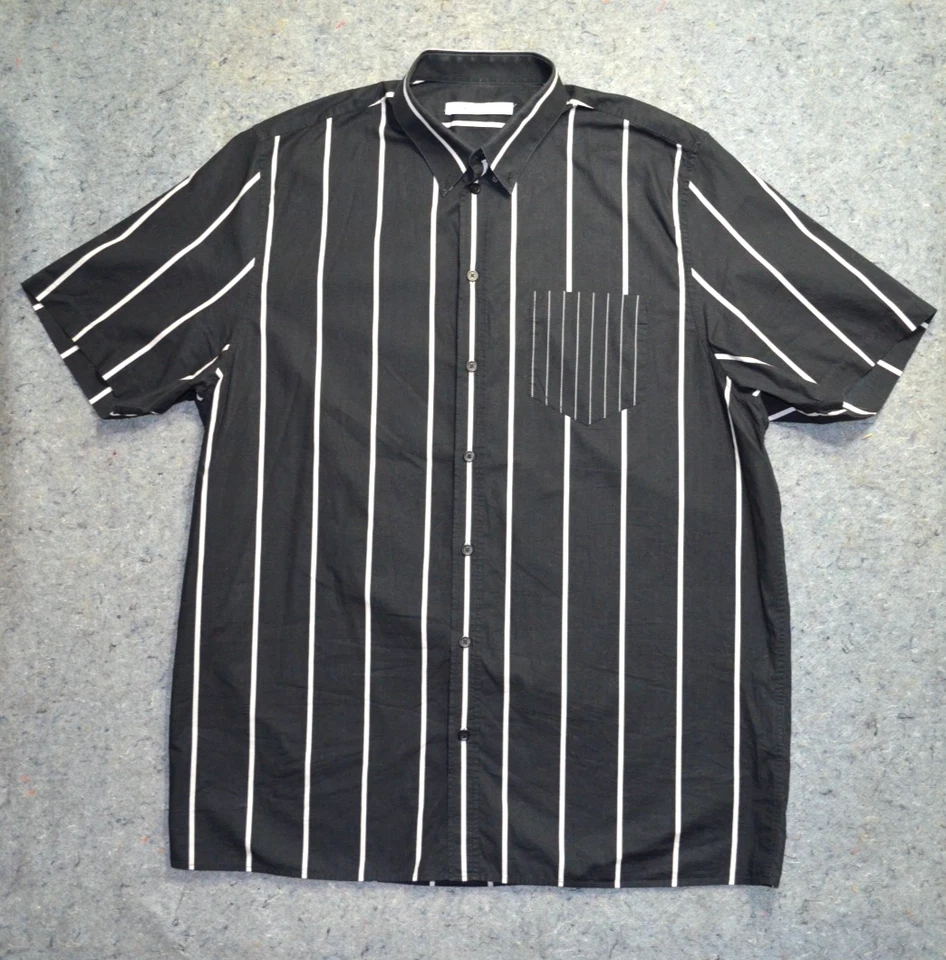 $950 Givenchy 2016 Black/White Striped Shirt Size 42/Large Relaxed Columbian Fit - Image 2 of 4