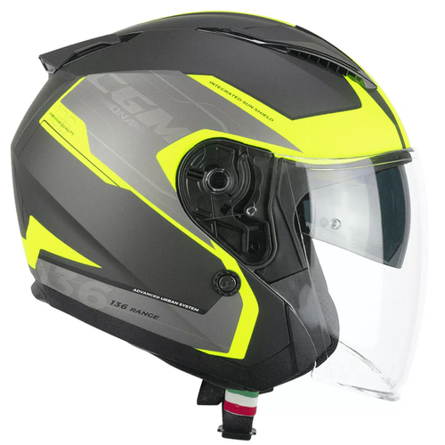 Casque Moto Scooter Skap Demi Jet Zen Mono Anthracite Jaune Fluo Double Visière Casque Moto Scooter Skap Demi Jet Zen Mono Anthracite Jaune Fluo Double Visière