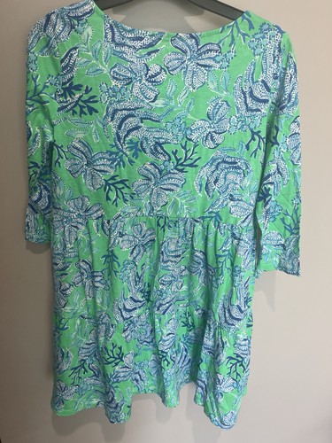 Lilly Pulitzer Girls Mylah Dress Size Tropical Green Blue Size L 8-10 y.o New - Picture 2 of 5