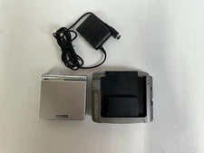 Authentic Nintendo OEM Game Boy Advance SP GBA Silver AGS-001 + Gamester Changer