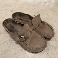 Birkenstock Buckley Clog Womens Size US 9 EU 40 Suede Beige Narrow