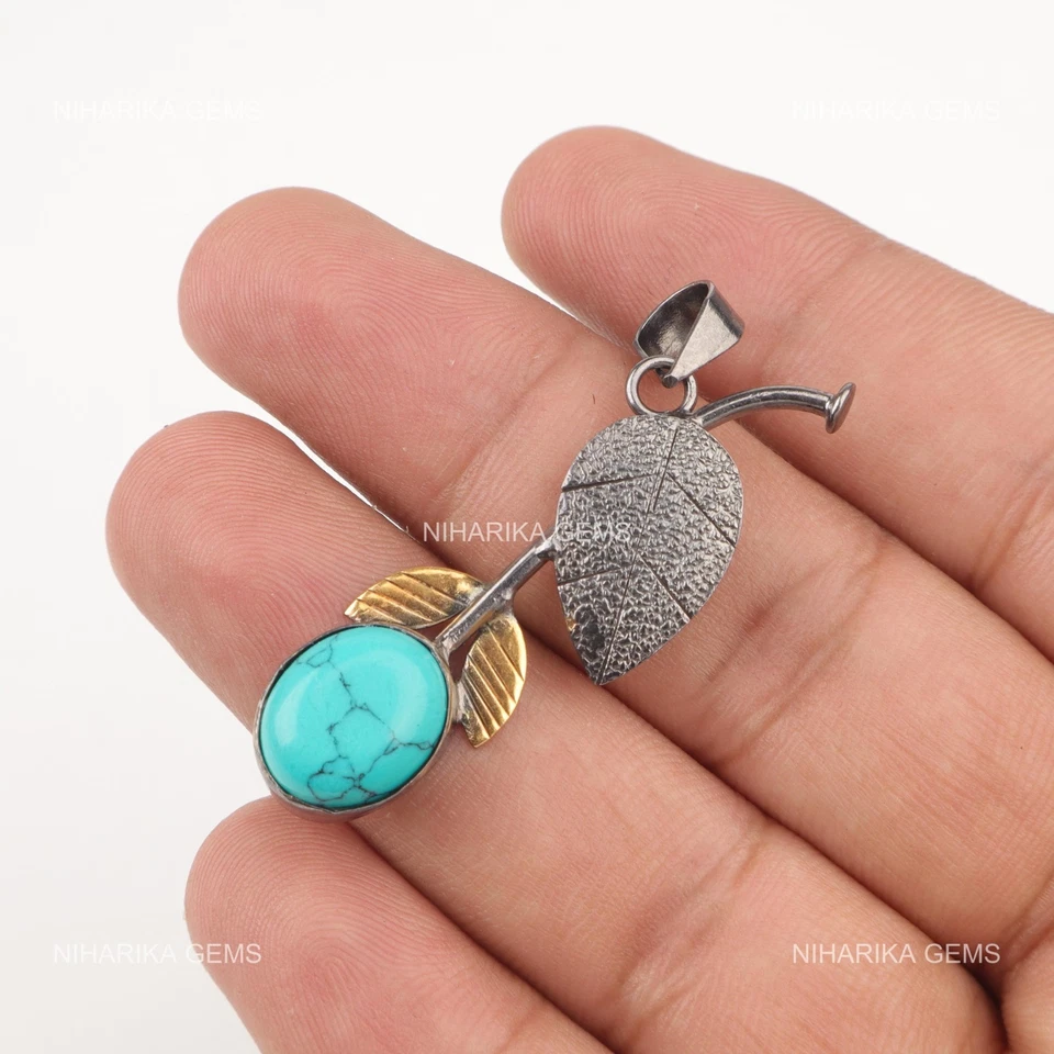 925 Silber Dezember Blauer Türkis Stein Verlobungs Cyber Monday Mutter Anhänger - Bild 4 von 4