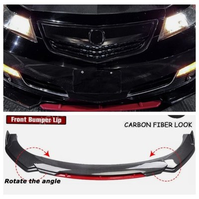 For Acura TSX I CL9 Front Bumper Lip Spoiler Splitter Carbon Fiber Style+Red US