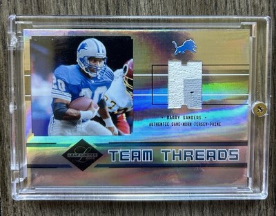 2004 LEAF LIMITED #TT-9 TEAM THREADS BARRY SANDERS HARRINGTON DUAL PATCH /10 GW