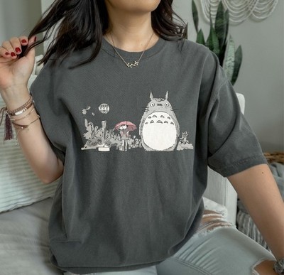 Cute My Neighbor Totoro Raining Scene T-Shirt, Mei Satsuki Totoro Shirt, 