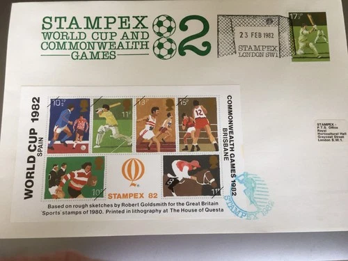 GB STAMPS RARE FIRST DAY COVER 1982 WORLD CUP STAMPEX